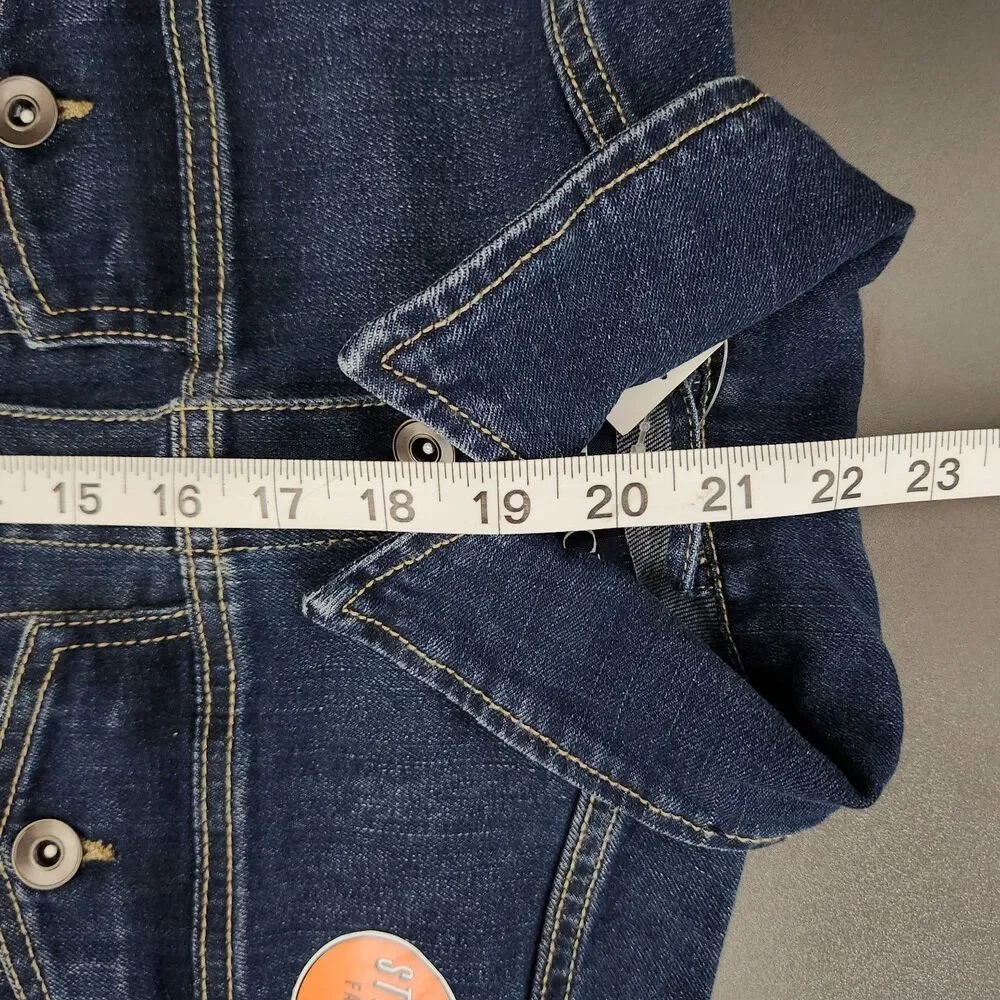 PLACE Girls Blue Stretch Denim Trucker Jacket Size L 10/12